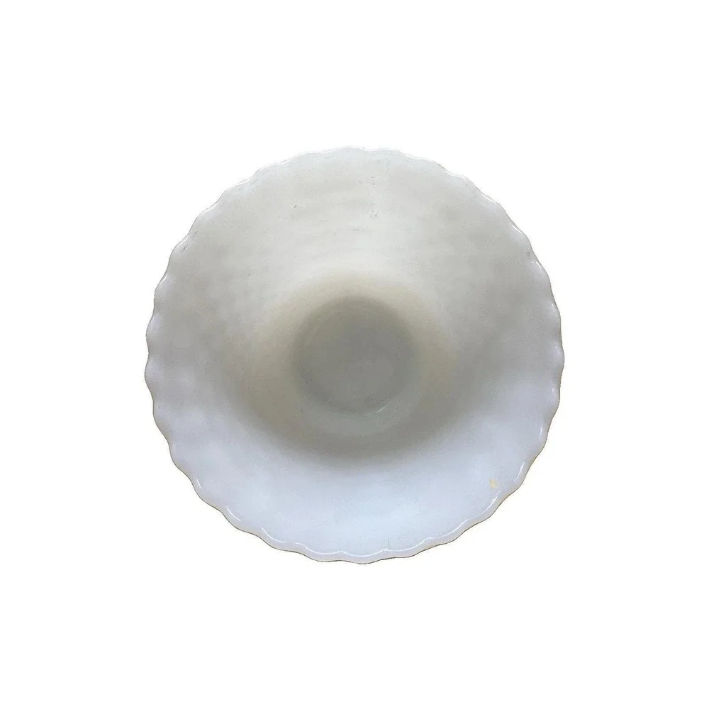 Fenton Hobnail Milk Glass‎ Jardinière Planter Vase #3898 Scalloped Rim Vintage